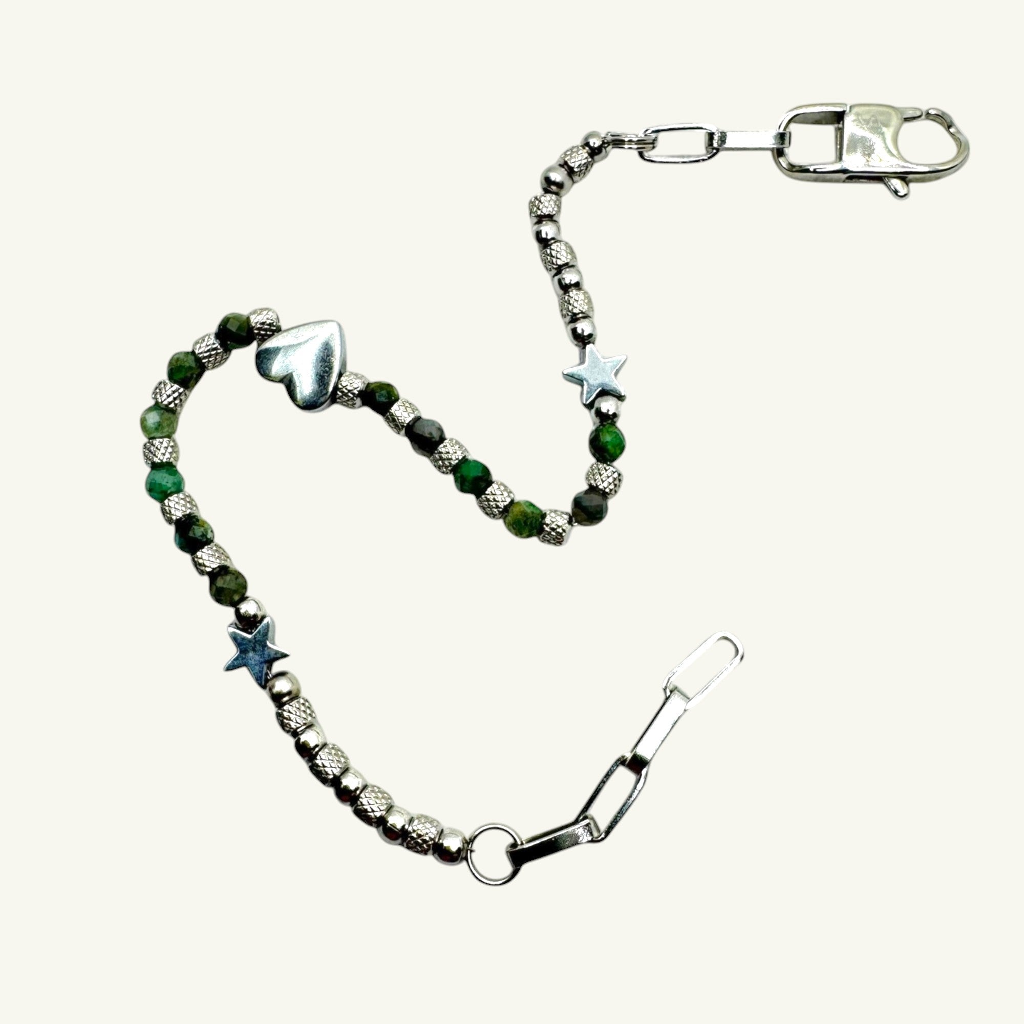 Bracciale smeraldo con cuore e stelle Sharifa Crystals